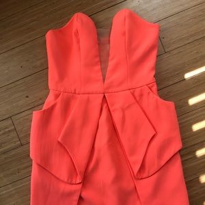 Neon sweetheart neckline mini dress